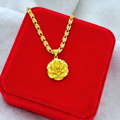 气质粗款大气时尚花朵桃心项链女