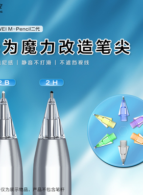 禾木星空适用于华为m-pencil二代/三代魔法静音改造笔尖2b/2h笔头