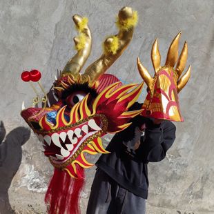 舞龙龙头道具运动会龙头舞龙全套成人舞龙舞狮表演道具舞龙小学生