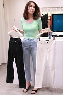 维多利亚widelia神裤高腰牛仔裤女显瘦直筒裤九分裤烟管裤W05-21