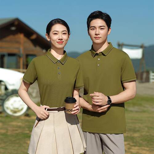 夏季翻领工作服polo衫定制t恤短袖文化衫纯棉工作服刺绣印字成都