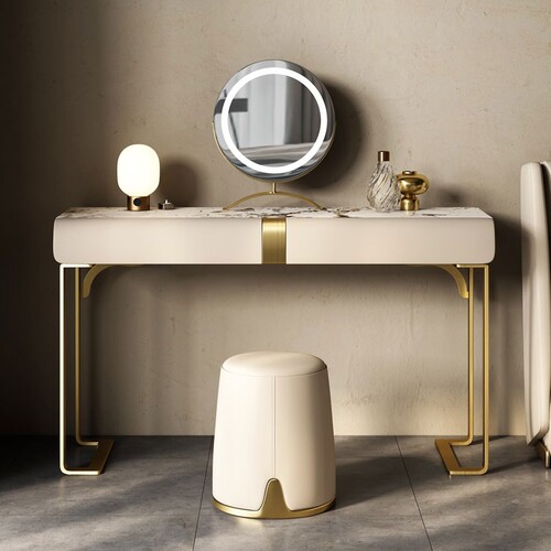 意式极简岩板梳妆台储藏现代轻奢