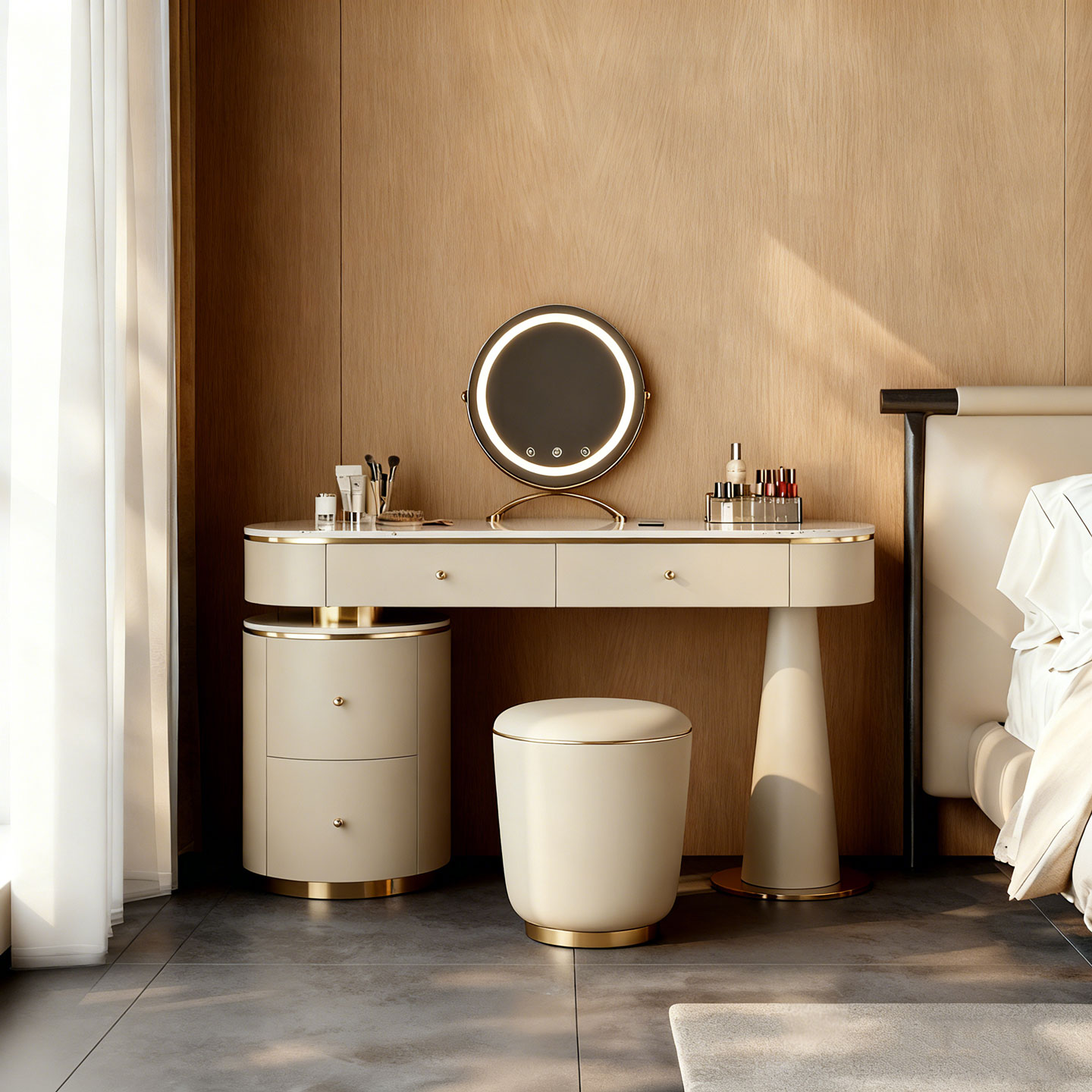 2025新款意式极简岩板梳妆台