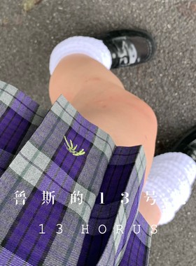 【荷鲁斯的13号玩偶】堇青原创紫色带刺绣特殊色轮褶JK制服格裙