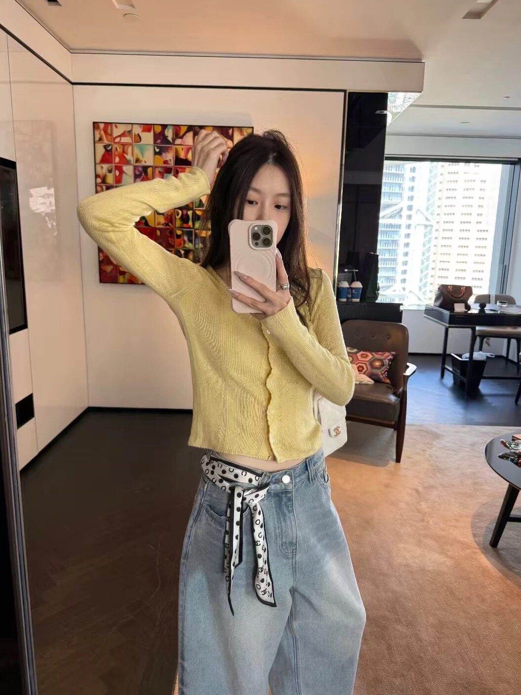 oker章壳儿оригинальный кардиган из шерсти с ажурной вязкой в корейском стиле для женщин весна 2026 A872