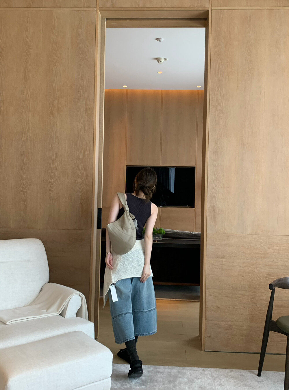 Focuse джинсы укороченные широкие корейский стиль свободные с промывкой голубые 26 весенняя новинка