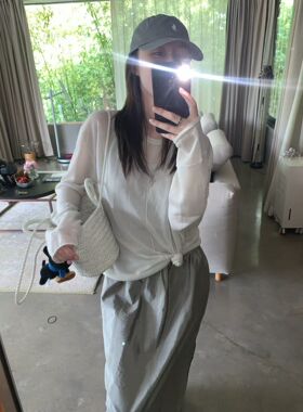 FOCUSE正品～防晒衣套头针织衫圆领薄款长袖宽松松弛26夏季新款