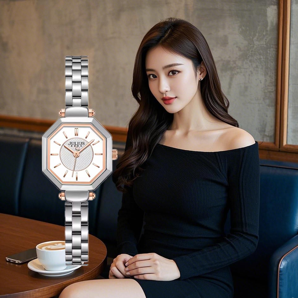 聚利时气质高级感轻奢时尚复古小八角八边形手表2025新款女士1419