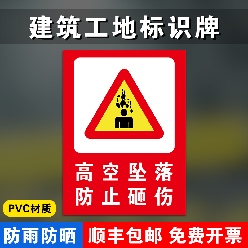 防止砸伤文明施工现场告知牌定制