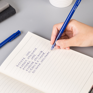 得力6506圆珠笔按动式圆珠笔按动原子笔蓝色中油笔批发黑色老式用自动按压式小学生专用圆柱办公用园珠笔芯