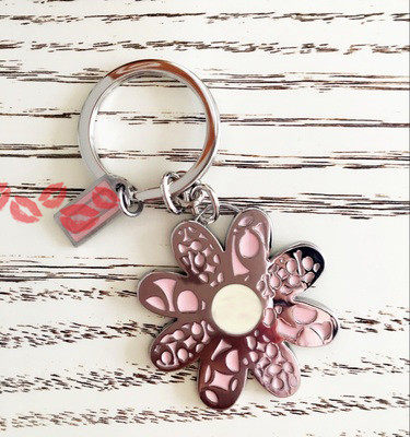 创意粉色花瓣大花朵钥匙扣挂件女汽车钥匙链节日礼品刻字满28包邮