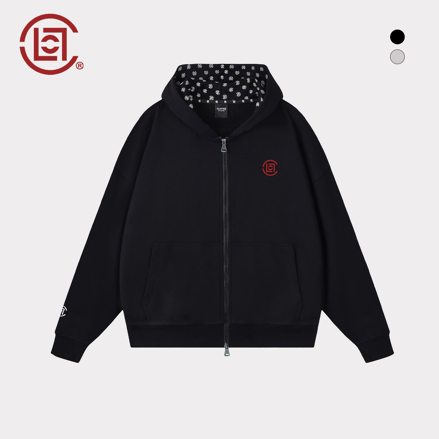 CLOTTEE by CLOT撞色字母印花连帽卫衣男女秋季新款宽松长袖外套K