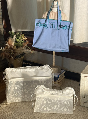 日系lacousette环保购物袋内胆包中包大小号超轻分隔内袋立体包撑