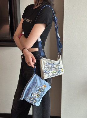 ball chain刺绣小号斜跨包小众轻便单肩手提包简约勤通散步单肩包