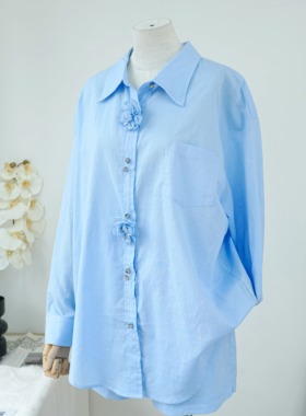 【格桑雅儒】老钱风纯色亚麻套装夏季松弛感度假风短裤衬衫两件套