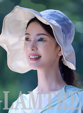 白晓荷同款帽子夏季户外遮阳帽女防晒防紫外线2025新款折叠大帽檐