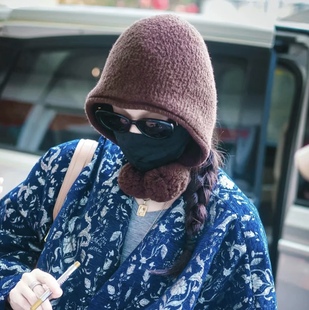 倪妮同款100％圈圈羊毛毛球巴拉克法帽女显脸小25秋冬保暖针织帽