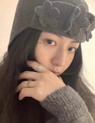 胡斑同款立体花朵遮耳保暖飞行帽
