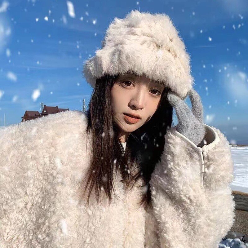 巨显脸小兔毛渔夫帽女秋冬毛绒绒保暖盆帽真毛皮草帽子出游滑雪帽,服饰配件/皮带/帽子/围巾,帽子,淘宝优惠券,粉丝福利购,淘宝优惠卷