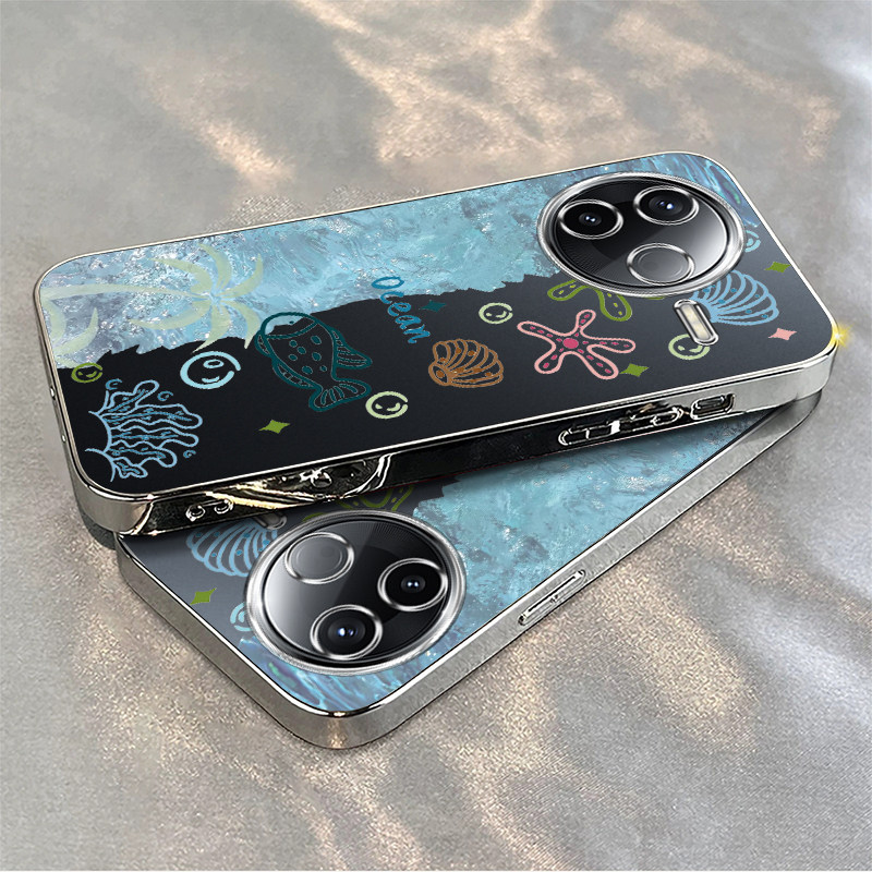 适用红米K80手机壳K70新款RedmiK60至尊版夏日海浪小米k50pro软硅胶外壳k60e全包防摔k40s电镀k30k20pr