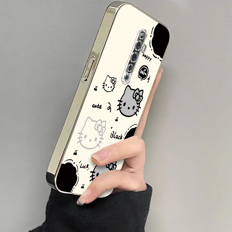 适用oppoReno2手机壳reno2新款液态硅胶套oppo全包0pp0ppo男猫爪kt猫女oppreno潮opreno防摔opporeon软壳rone