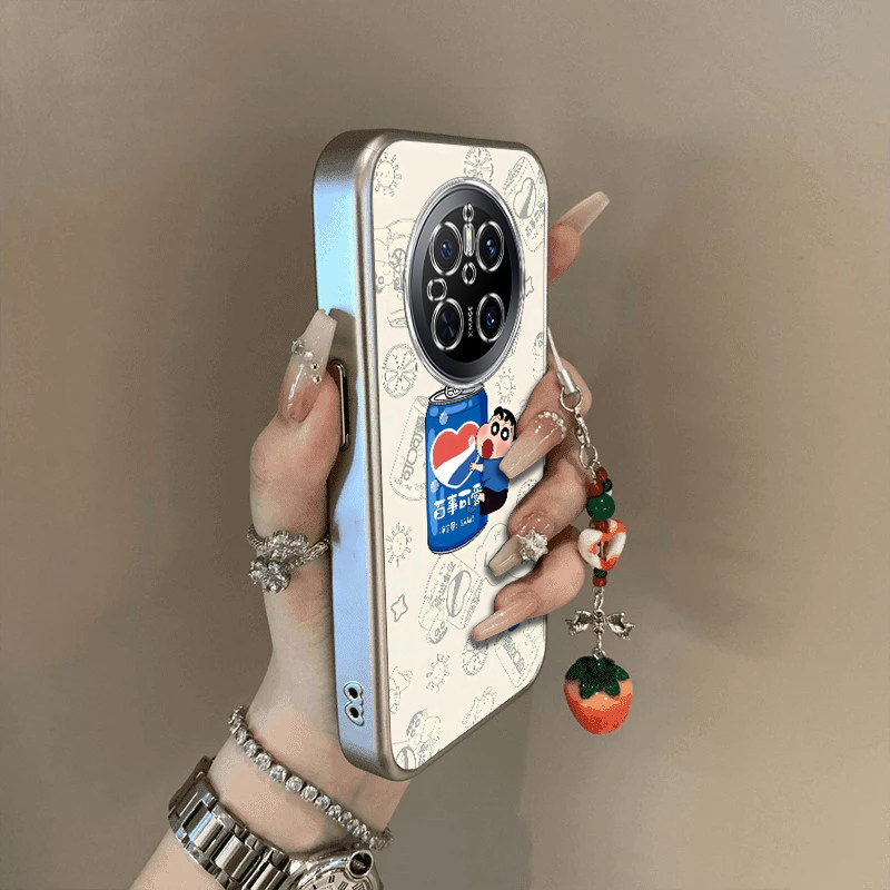 适用华为mate70手机壳新款mate60/50/40pro百事可爱小新mete30e防摔硅胶M60RS全包软壳mate20por电镀10高级感