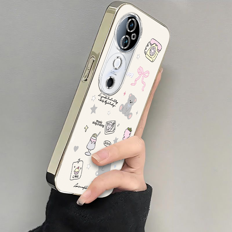 适用vivos20手机壳s19/s18/s17新款s16pro防摔vovos15e硅胶s12全包s10/s9e小猫小熊vivis7t电镀s6s5高级s1pro