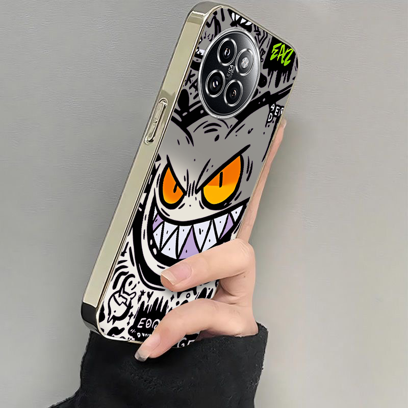 适用小米civi4pro手机壳新款CIVI3软红米10Xpro5G全包防摔Redmi9A10a电镀硅胶套cviv1s呲牙耿鬼镂空2男女高