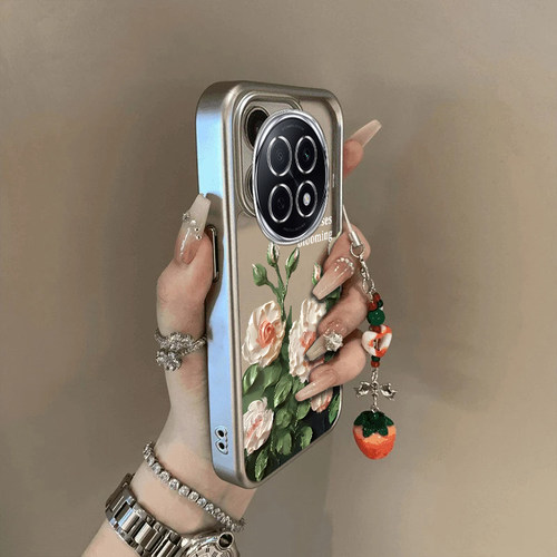 适用OPPOA5Pro手机壳OPPO A5Pr0白色玫瑰保护套OPA新款5G外壳OPPA硅胶0PP0镜头全包防摔Por高级感05G男女2025