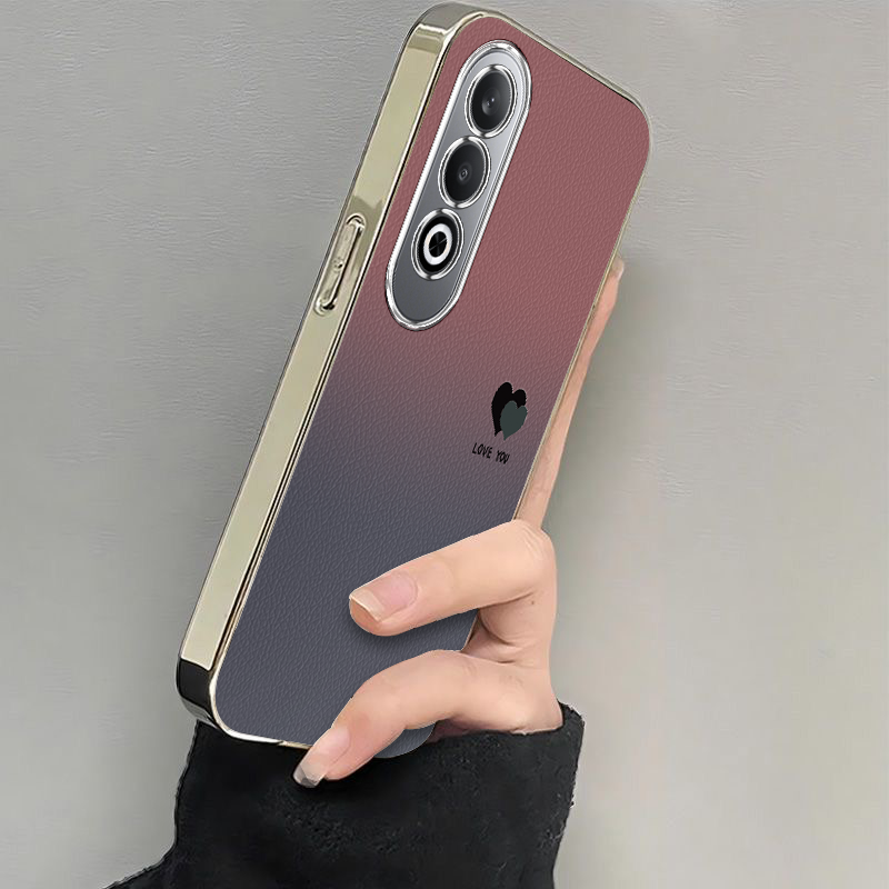 适用oppok12手机壳k12x新款oppok10pro/k11皮纹渐变爱心K10活力版oppk9x软硅胶套k5全包防摔opopk3/k7k9s电镀