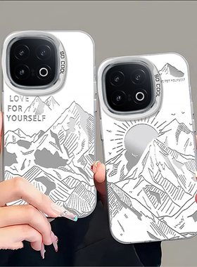 适用iqoo13手机壳新款vivoiqoo12pro日落金山iQOO11S全包防摔ipoo8硅胶套icoo10元气壳iq007高级感5女iqoou1x