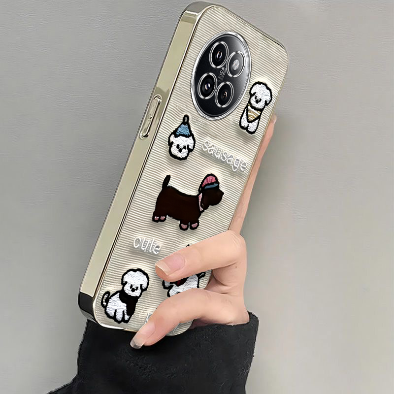适用小米civi4pro手机壳新款CIVI3软红米10Xpro5G全包防摔Redmi9A10a电镀硅胶套cviv1s可爱小狗2男女高级