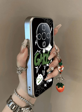 适用vivoy300Pro手机壳新款y200/y78/y77e黑底幽灵送手y76s硅胶套vovoy66y73sy71t防摔y93s85a女y70sY300