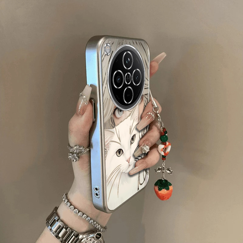 适用OPPOFindX8s手机壳白猫女孩FindX8Ultra保护套X8s+新款OPPO硅胶Find全包防摔0PP0加OPX十OPPOX男女