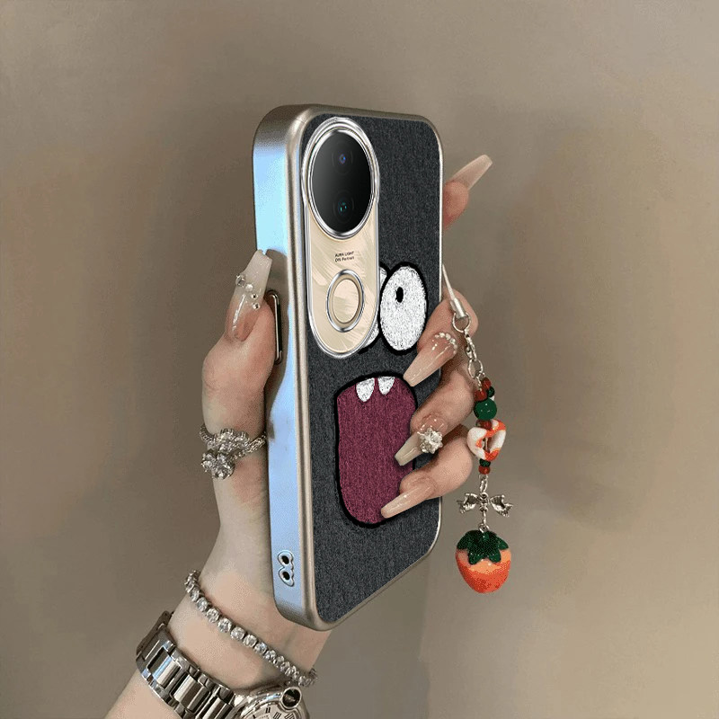 适用vivos20手机壳s19/s18/s17新款s16pro防摔vovos15e硅胶s12全包s10/s9e惊讶黑底vivis7t电镀s6s5高级