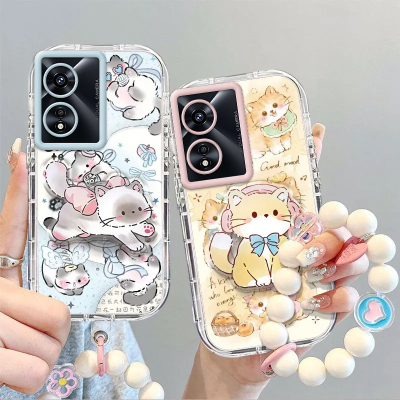 适用OPPOA97手机壳A97 5G可爱卡通小猫保护套PFTM10新款带支架手链A975G硅胶0PP0PPOA全包防摔女生OPA高级感