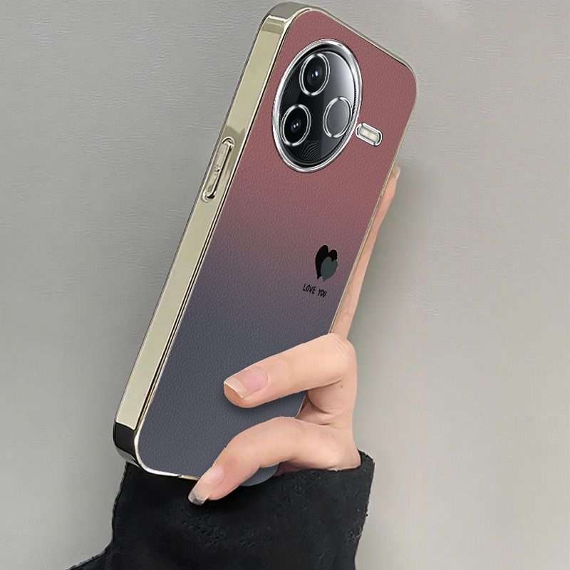 适用红米K80手机壳K70新款RedmiK60至尊版皮纹渐变爱心小米k50pro软硅胶外壳k60e全包防摔k40s电镀k30k20pro