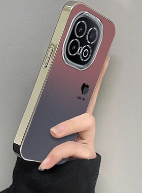 适用iqoo13手机壳新款vivoiqoo12pro皮纹渐变爱心iQOO11S全包防摔ipoo8硅胶套icoo10电镀iq007高级感5iqoou1x