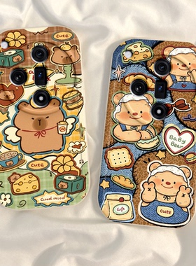 适用oppofindx7手机壳新款FindX7ultra防摔全包findx6高级感外壳FIND X3 Pro软硅胶保护套0pp0fandx5黄油小熊