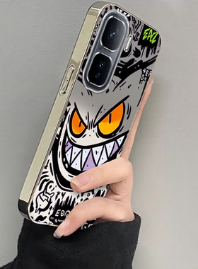 适用iqooneo10/9pro手机壳新款vivoiqooneo8呲牙耿鬼镂空ipooneo6se全包防摔iq00neo7/5软硅胶neo3电镀高级感