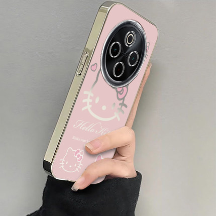 适用vivoy300Pro手机壳新款y200/y78/y77e粉色kt猫y76s硅胶套vovoy66y73sy71t防摔y93sviviy85a女y70s电镀m+