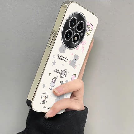 适用一加13手机壳1+ace3v新款12加11+ace2v防摔oppo小猫小熊一加ACE2pro硅胶oneplusaec竞速版9R女8t/7/6电镀