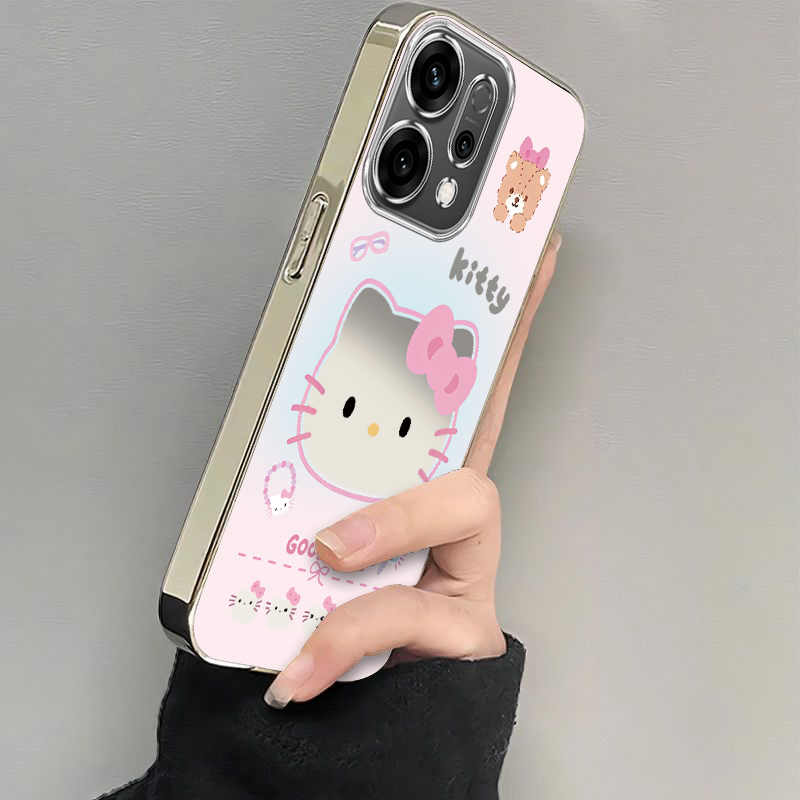适用oppoReno14手机壳Pro新款reno13/12/11镜头全包reon7/6/5防摔9/8por+硅胶套rone4se好时光KT猫镂空外壳2Z