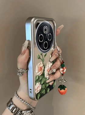 适用vivoY300Pro+手机壳Y300Pr0十vivo白色玫瑰保护套新款硅胶全包防摔曲屏曲面屏viv0加Por丫voviy男女