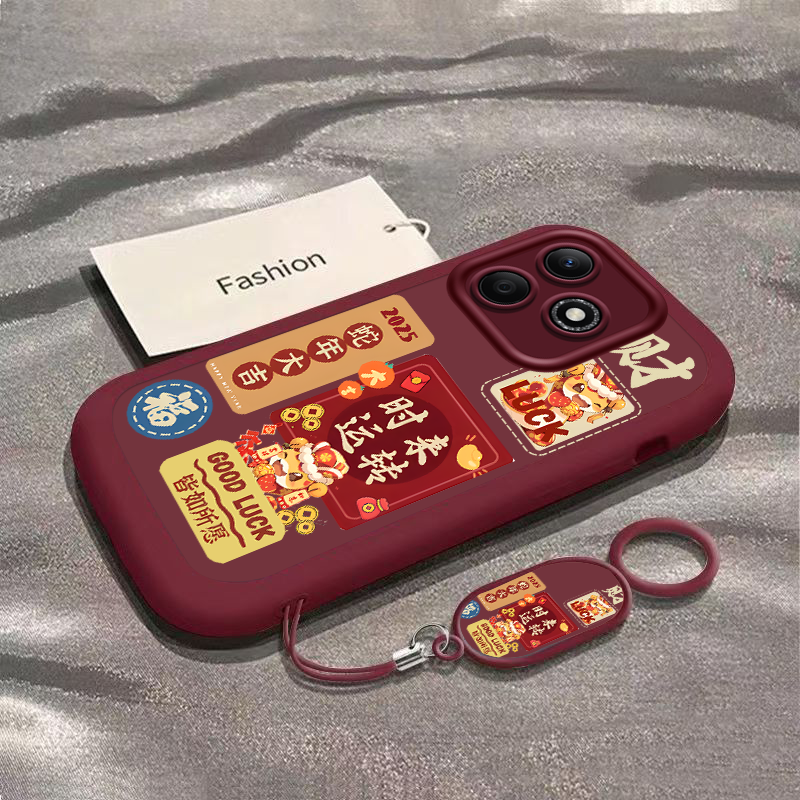 适用荣耀X60i手机壳华为X6Oi保护套HONOR蛇年大吉福财新款专用外壳i60X硅胶软壳X6i全包防摔X60L叉X601i男女