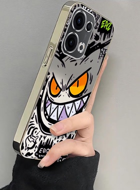 适用oppoReno13手机壳Pro新款reno12/11/10镜头全包reon7/6/5防摔9/8por+硅胶套rone4se呲牙耿鬼镂空外壳2Z