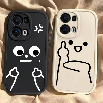 适用OPPOReno13手机壳Reno13Pro新款OPPO硅胶保护套0PP0Ren013Pr0外壳镜头全包防摔OPOPReno男女搞怪表情