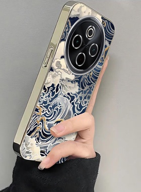 适用vivoy300Pro手机壳新款y200/y78/y77e浮世绘海浪镂空y76s硅胶套vovoy66y73sy71t防摔y93s85a女y70sY300