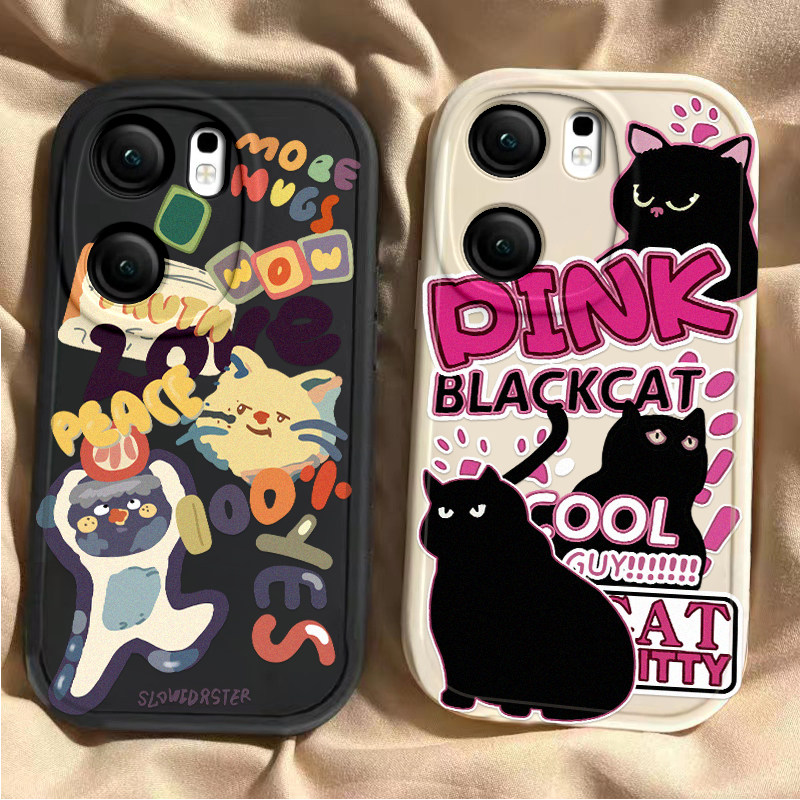 适用iQOONeo10手机壳Neo10Pro保护套iQOO新款iQNeo爱酷iQ00硅胶vivoNeo外壳全包防摔iPOONeo男女三只黑猫