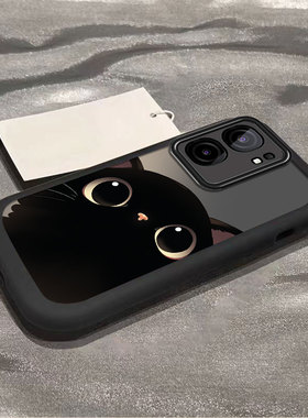 适用iqooneo9spro+手机壳neo8/9新款5/5s/5活力版3泡芙壳瞪眼猫咪ipooneo6se全包防摔iq00neo7竞速版硅胶软壳